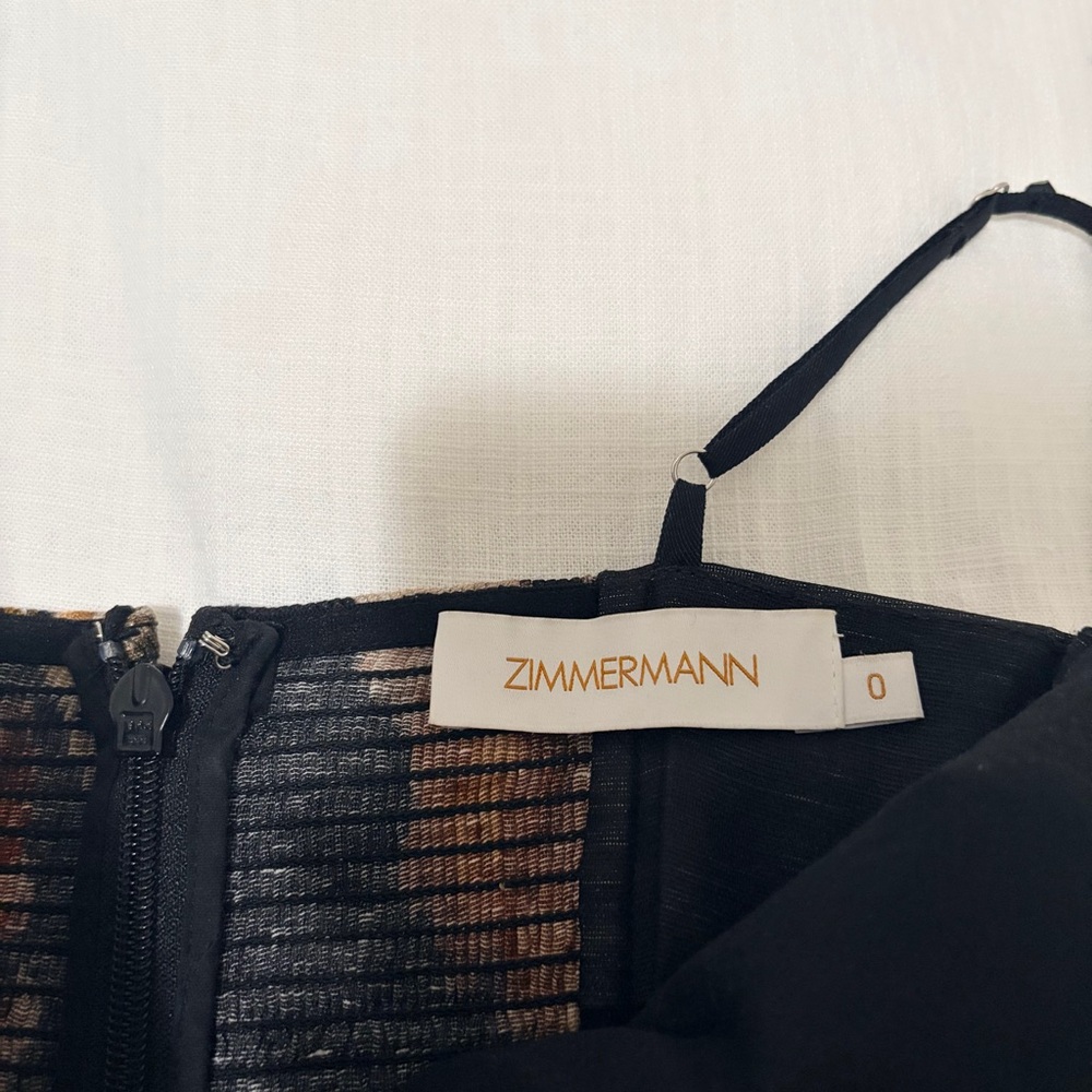 Zimmermann Black Floral Twist Front Midi Dress *see flaws - Picture 11 of 12
